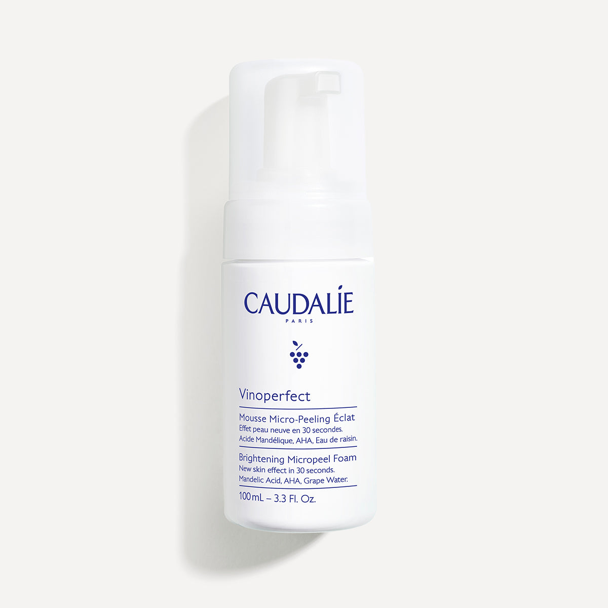 CAUDALIE šveičiamasis veido prausiklis pigmentuotai odai VINOPERFECT MICROPEEL FOAM, 100 ml