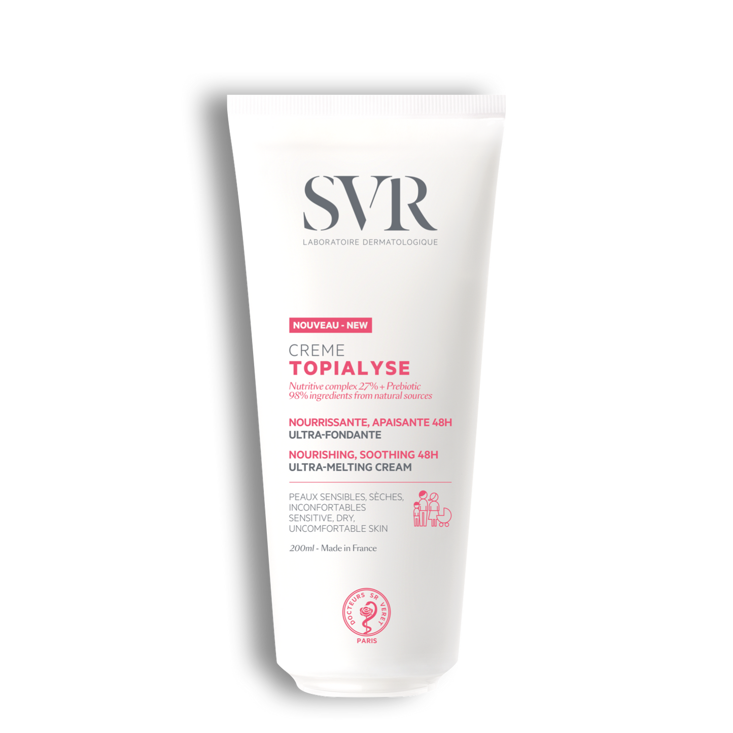 SVR kūno kremas sausai, atopiškai odai TOPIALYSE CREME, 200 / 400 ml