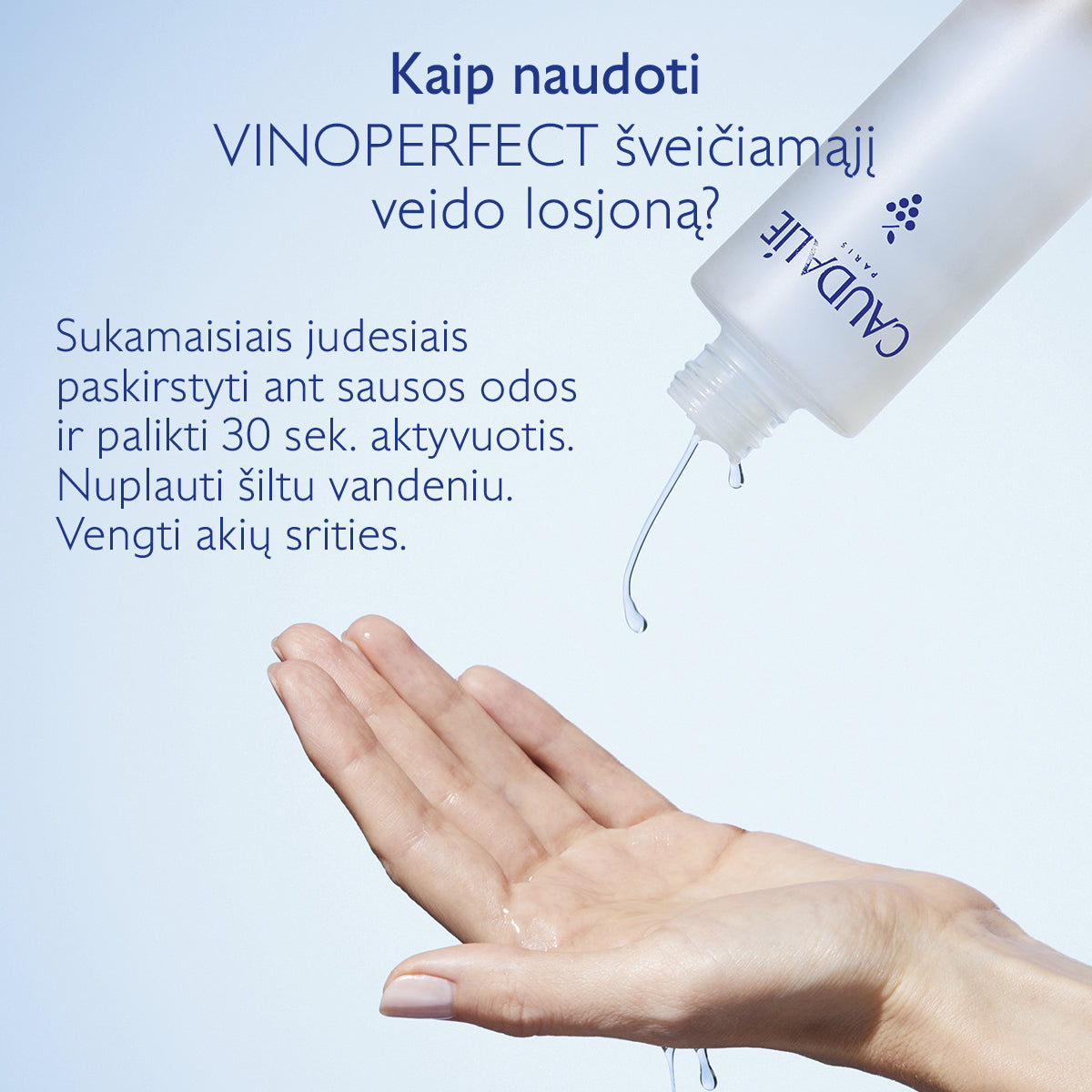CAUDALIE šveičiamasis veido losjonas pigmentuotai odai VINOPERFECT CONCENTRATED BRIGHTENING GLYCOLIC ESSENCE, 100 ml