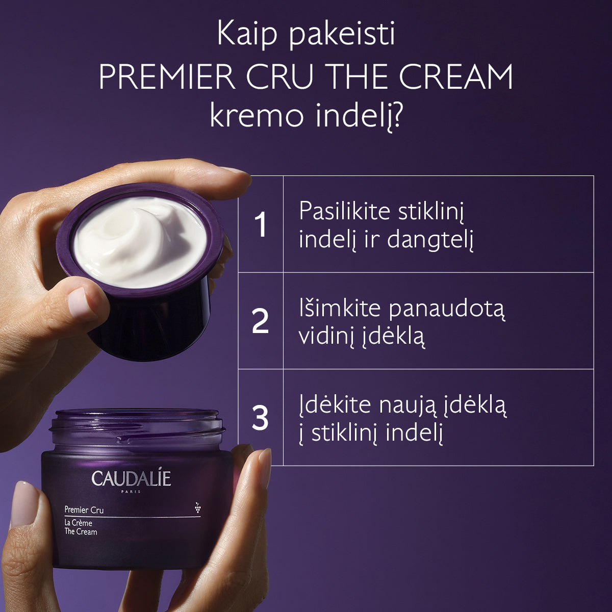 CAUDALIE veido kremas brandžiai, pigmentuotai odai PREMIER-CRU THE CREAM, 50 ml – papildymas