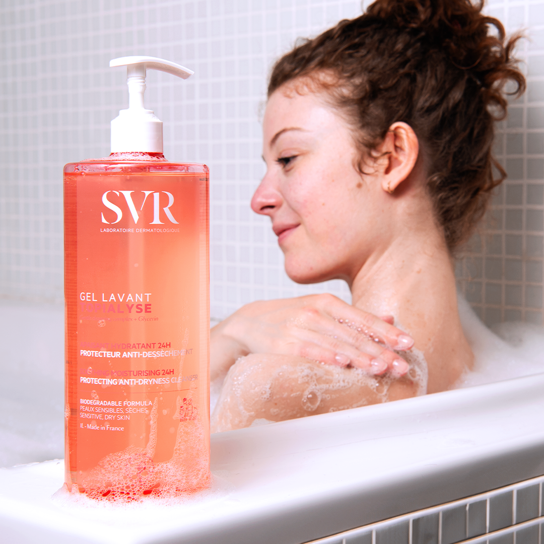 SVR kūno prausiklis itin sausai, jautriai odai TOPIALYSE GEL LAVANT, 1000 ml