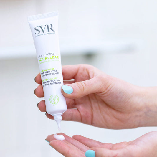 SVR veido kremas itin riebiai, į aknę linkusiai odai SEBIACLEAR MAT+PORES, 40 ml