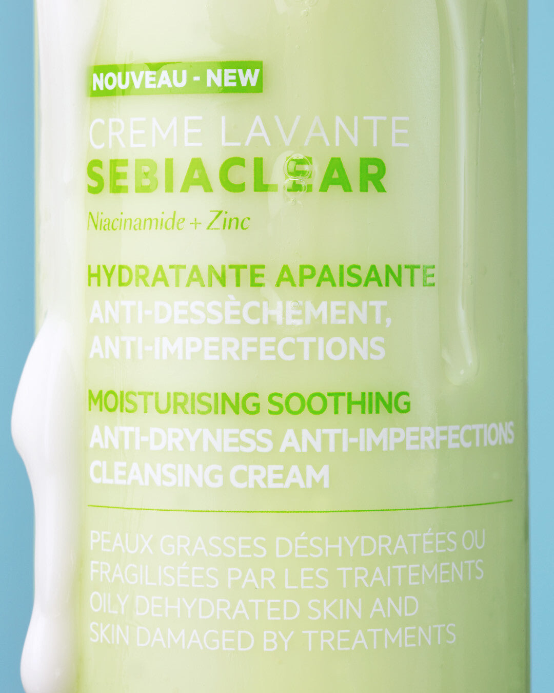 SVR veido prausiklis itin jautriai, nuo aknės gydomai odai SEBIACLEAR CREME LAVANTE, 200 ml
