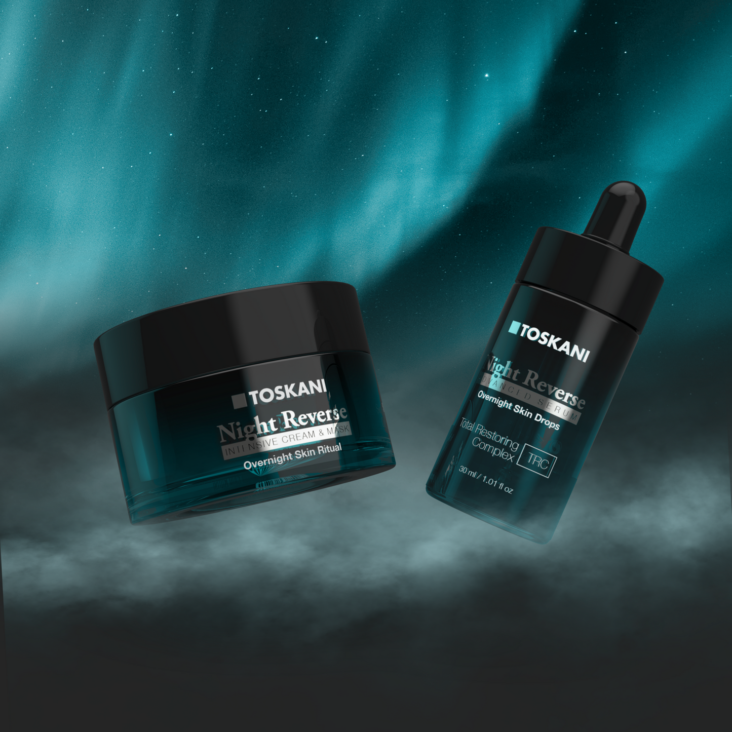 TOSKANI naktinis veido serumas su hialuronu ir tetrapeptidais NIGHT REVERSE ADVANCED SERUM, 30 ml
