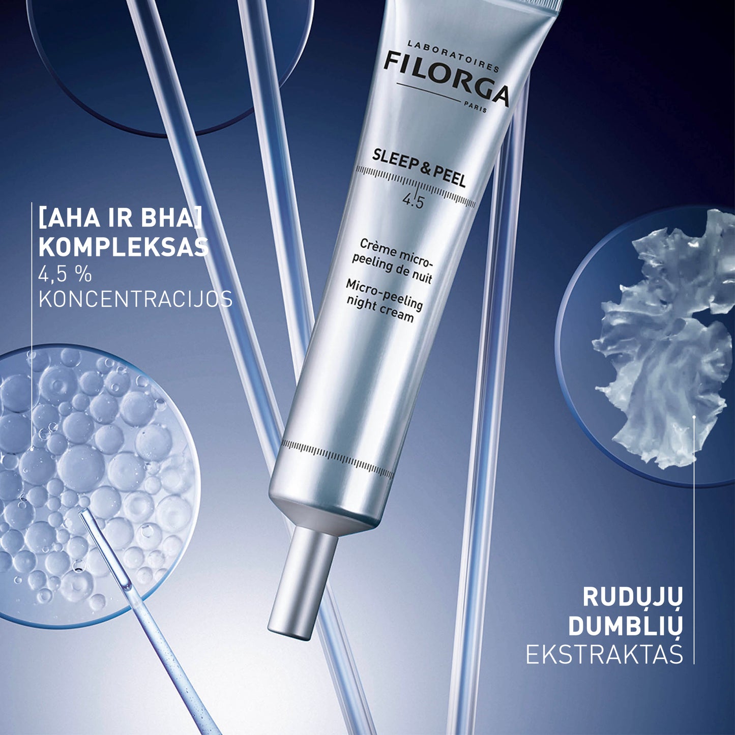 FILORGA naktinis veido kremas su šveičiamuoju poveikiu SLEEP & PEEL, 40 ml
