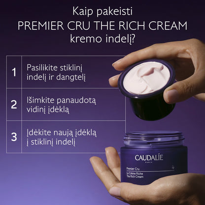 CAUDALIE veido kremas brandžiai, itin sausai odai PREMIER-CRU THE RICH CREAM, 50 ml – papildymas