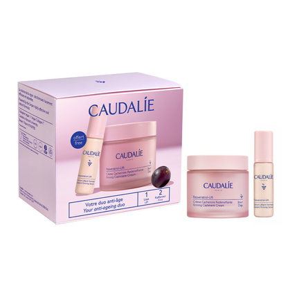 CAUDALIE rinkinys RESVERATROL-LIFT (veido kremas 50 ml + veido serumas 10 ml)