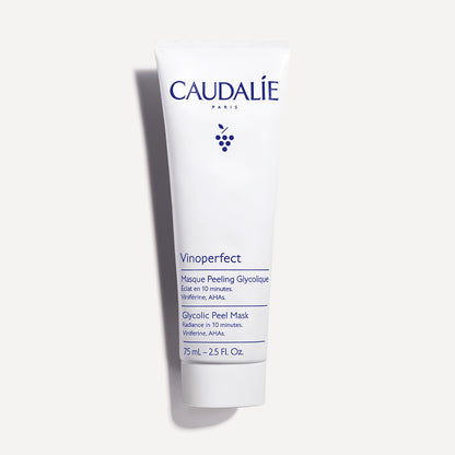 CAUDALIE šveičiamoji veido kaukė pigmentuotai odai VINOPERFECT GLYCOLIC PEEL MASK, 75 ml