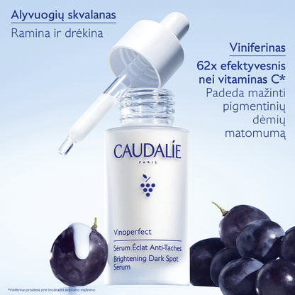 CAUDALIE skaistinantis veido serumas netolygiai odai VINOPERFECT BRIGHTENING DARK SPOT SERUM, 30 ml