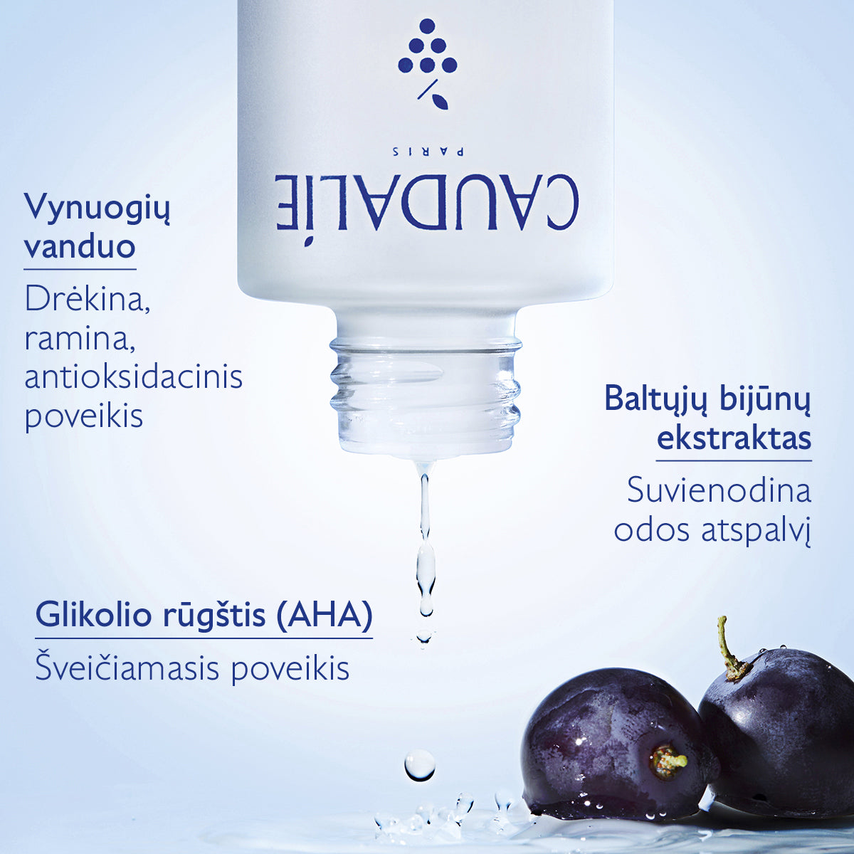 CAUDALIE šveičiamasis veido losjonas pigmentuotai odai VINOPERFECT CONCENTRATED BRIGHTENING GLYCOLIC ESSENCE, 100 ml