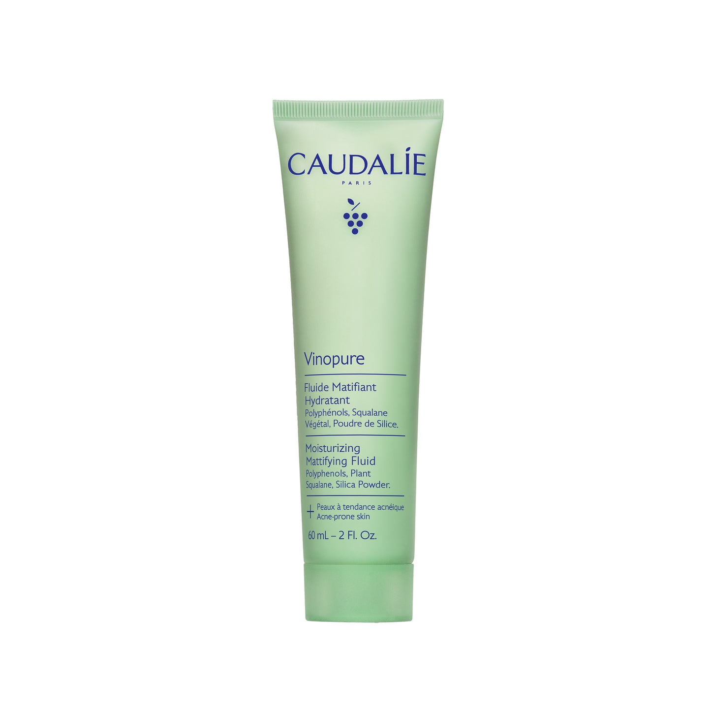 CAUDALIE veido kremas blizgėti linkusiai odai VINOPURE MOISTURIZING MATTIFYING FLUID, 60 ml