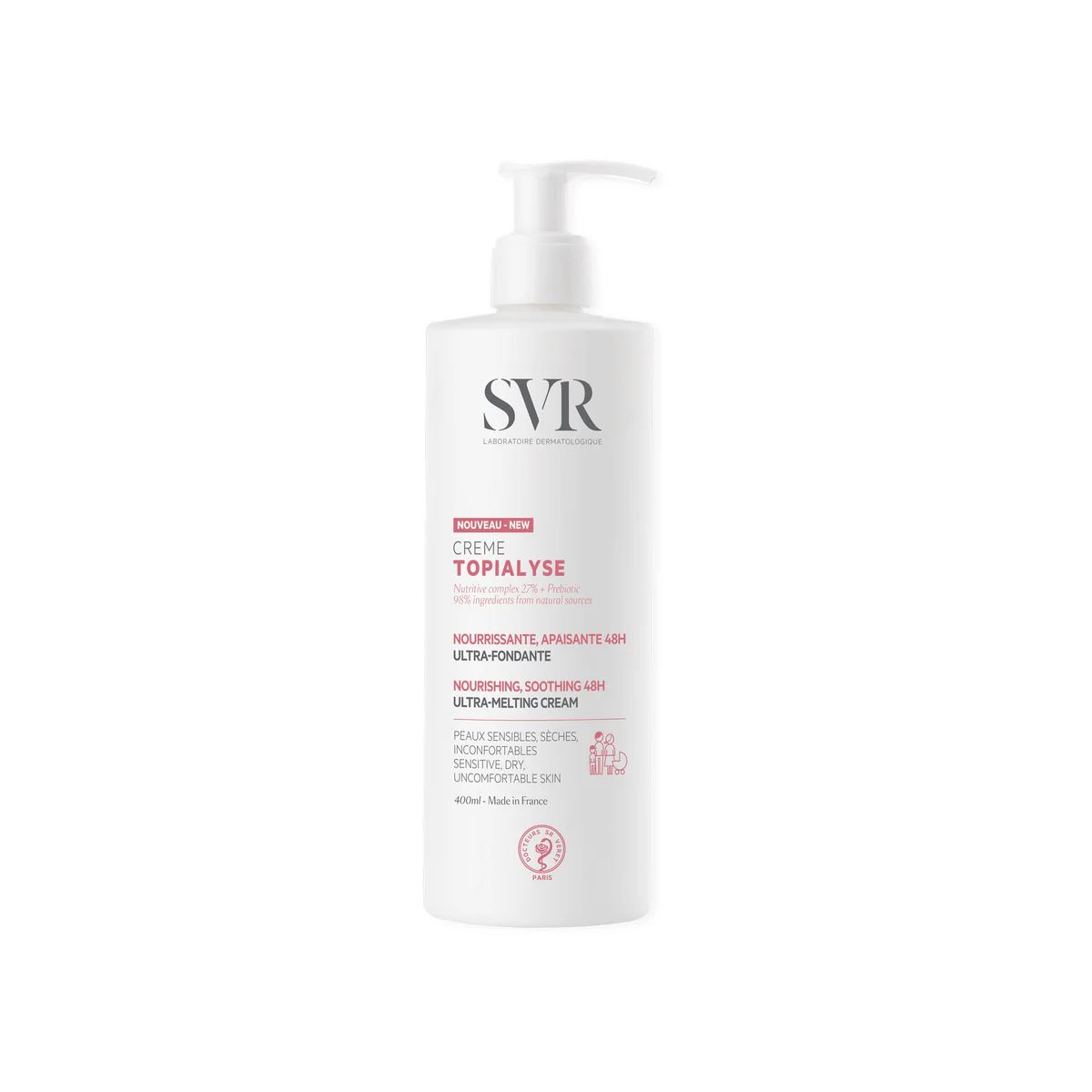 SVR kūno kremas sausai, atopiškai odai TOPIALYSE CREME, 200 / 400 ml