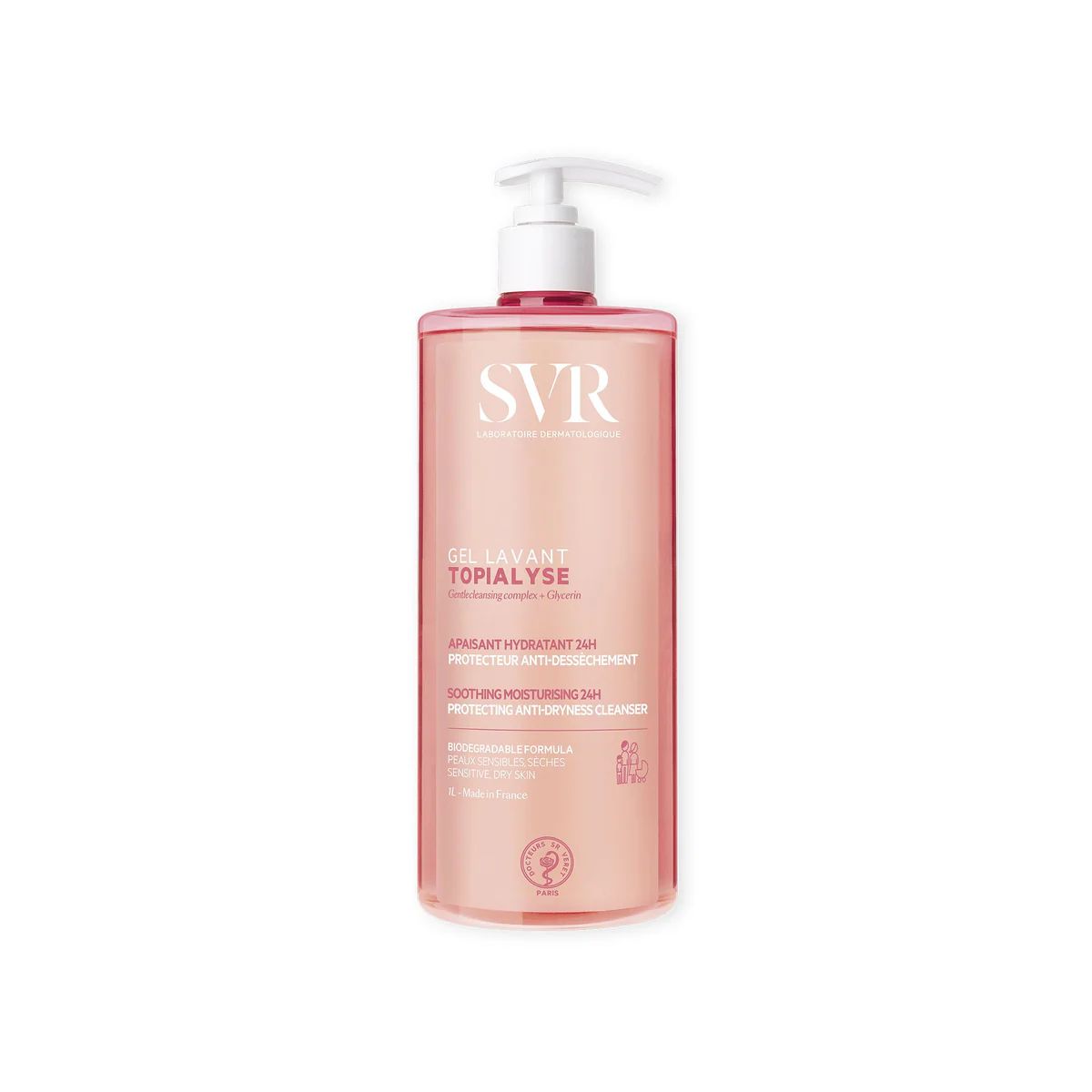 SVR kūno prausiklis itin sausai, jautriai odai TOPIALYSE GEL LAVANT, 1000 ml