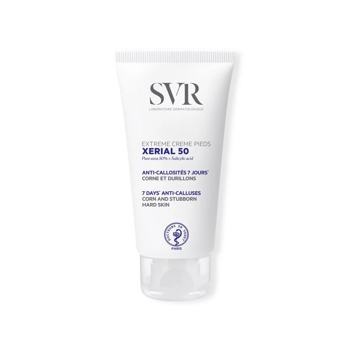 SVR kojų kremas su šlapalu itin kietų pėdų su nuospaudomis priežiūrai XERIAL 50 EXTREME CREME PIEDS, 50 ml