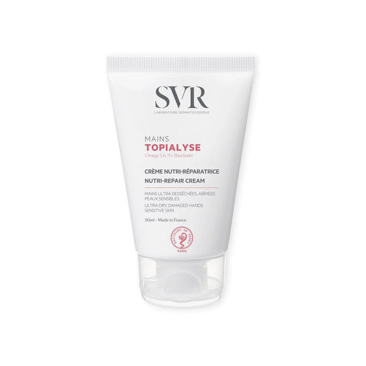 SVR rankų kremas itin sausai, šerpetojančiai odai TOPIALYSE MAINS+, 50 ml