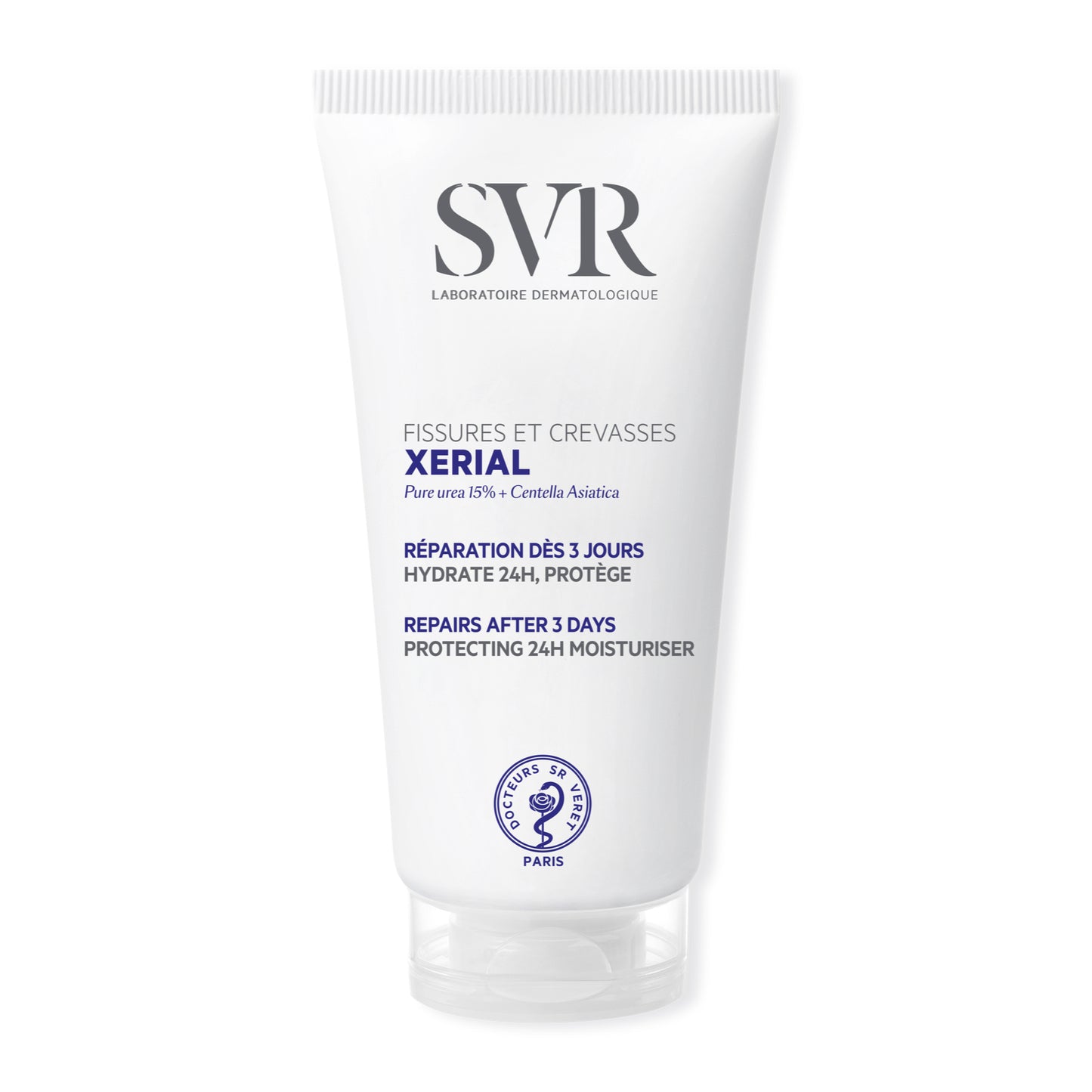 SVR kojų kremas su šlapalu itin sausoms, šiurkščioms pėdoms XERIAL FISSURES & CREVASSES, 50 ml,