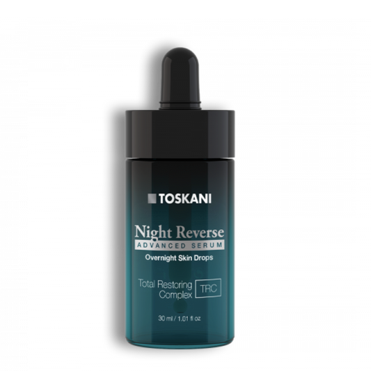 TOSKANI naktinis veido serumas su hialuronu ir tetrapeptidais NIGHT REVERSE ADVANCED SERUM, 30 ml 