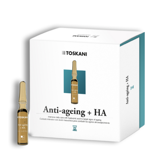 TOSKANI veido ampulės su hialuronu ir augimo faktoriais ANTI-AGEING + HA TOPICAL AMPOULE, 15x2 ml