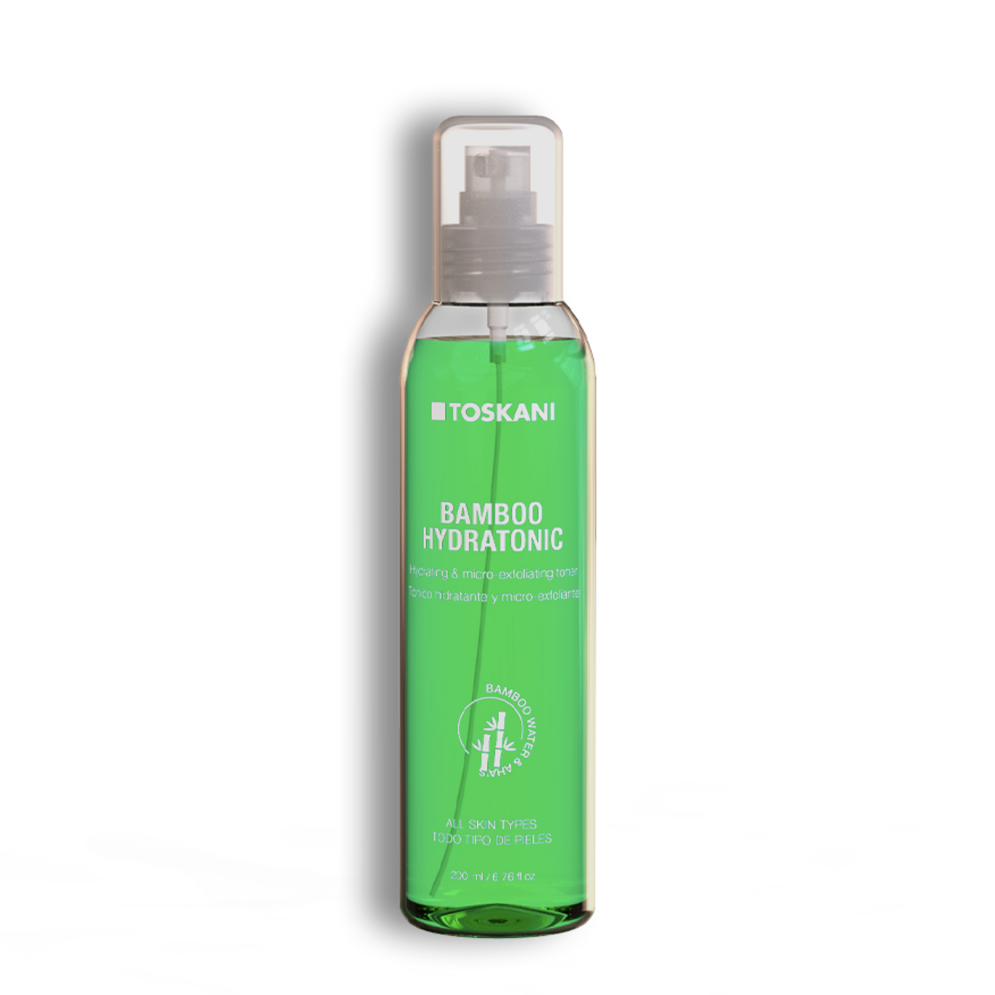 TOSKANI veido tonikas su bambukų vandeniu ir AHA rūgštimis BAMBOO HYDRATONIC, 200 ml