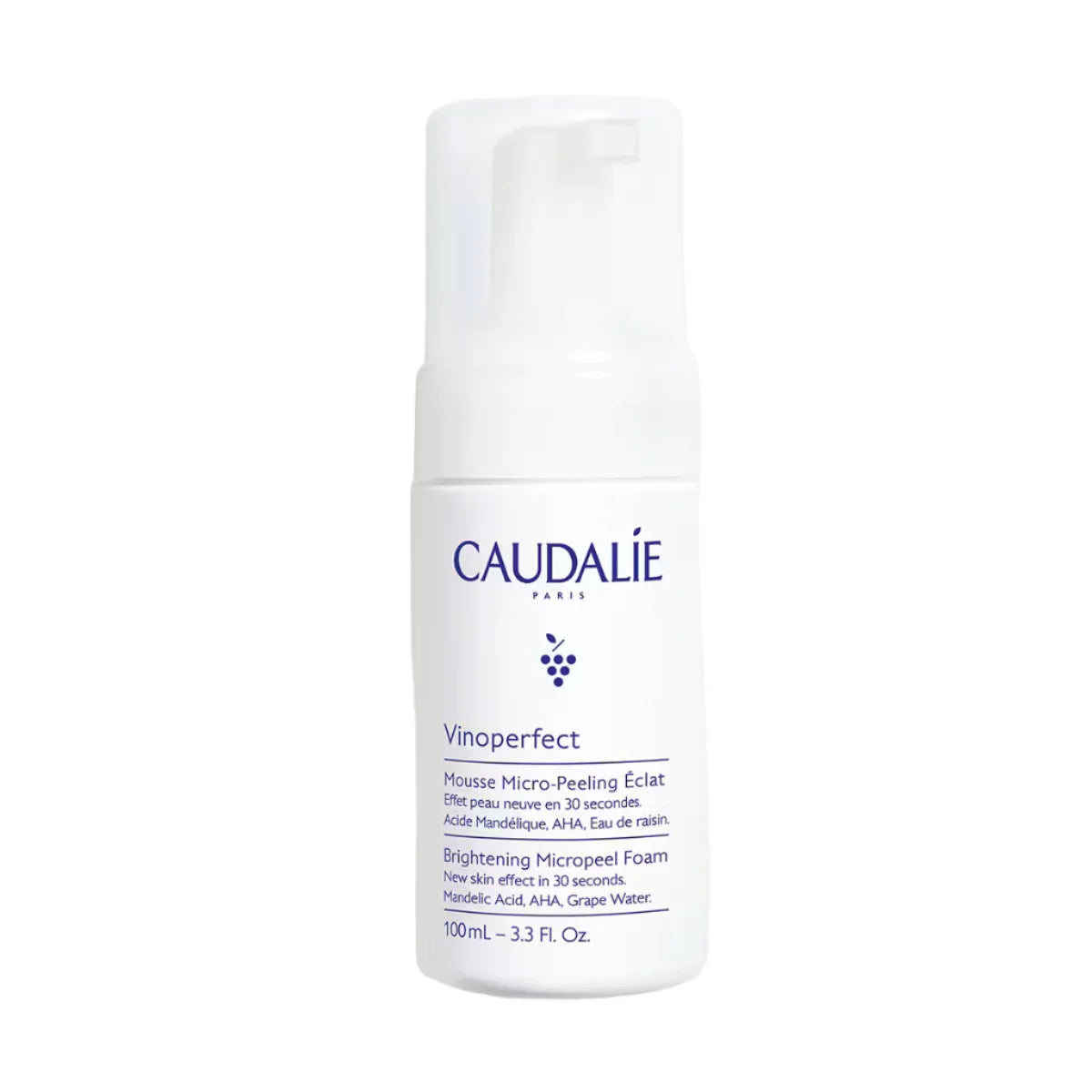 CAUDALIE šveičiamasis veido prausiklis pigmentuotai odai VINOPERFECT MICROPEEL FOAM, 100 ml