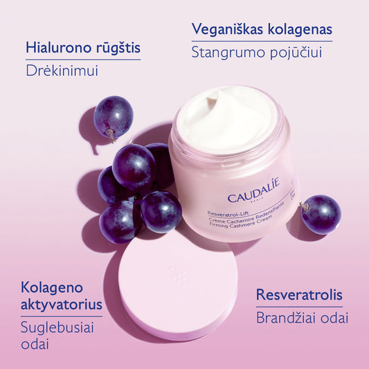 CAUDALIE dieninis veido kremas suglebusiai odai RESVERATROL-LIFT FIRMING CASHMERE CREAM, 50 ml