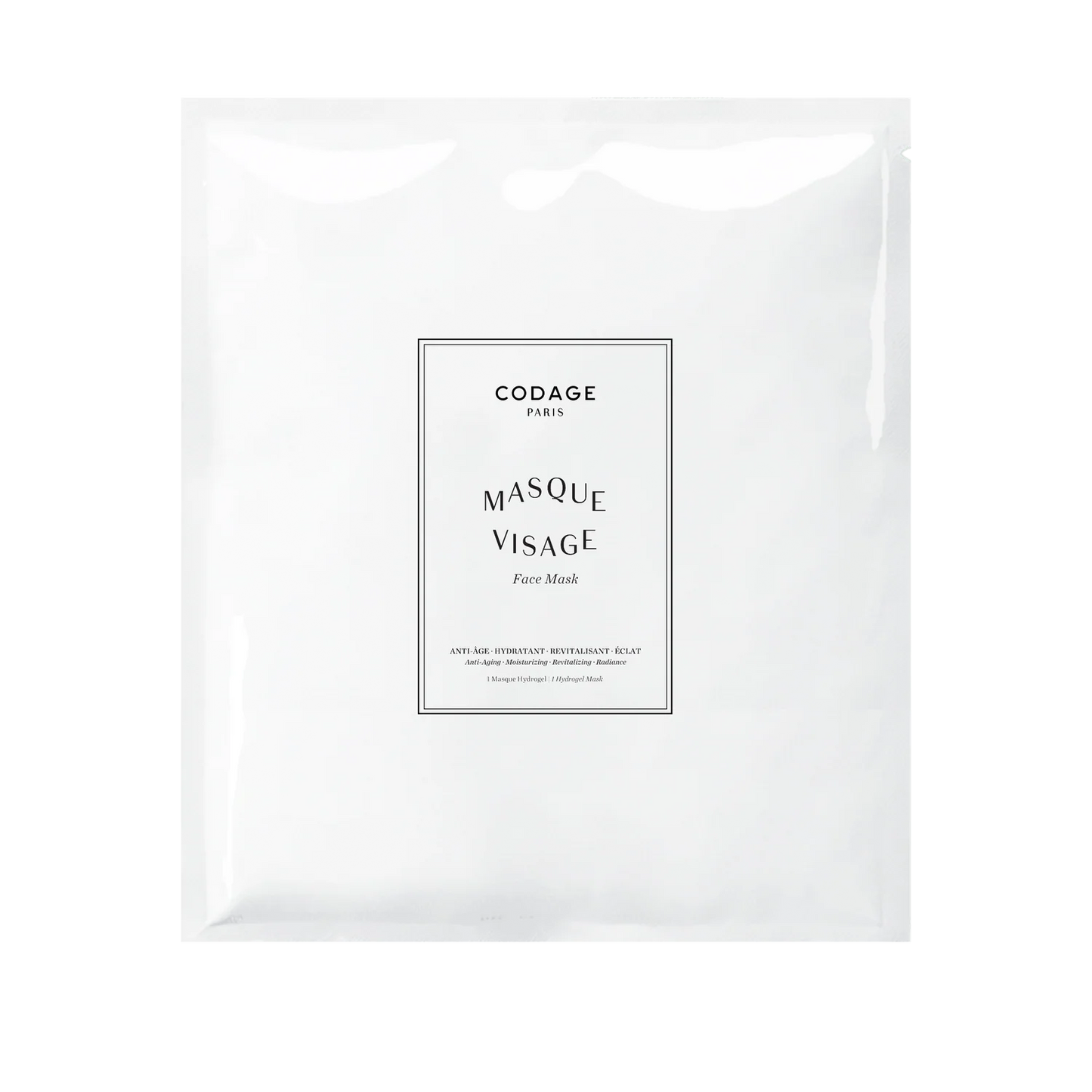 CODAGE Paris lakštinė veido kaukė su aukso dulkėmis Hydrogel Face Mask, 1 vnt.