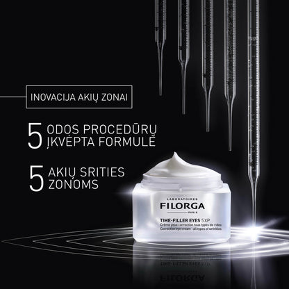 FILORGA akių kontūro kremas brandžiai odai su ryškėjančiomis raukšlėmis TIME-FILLER EYES 5XP, 15 ml
